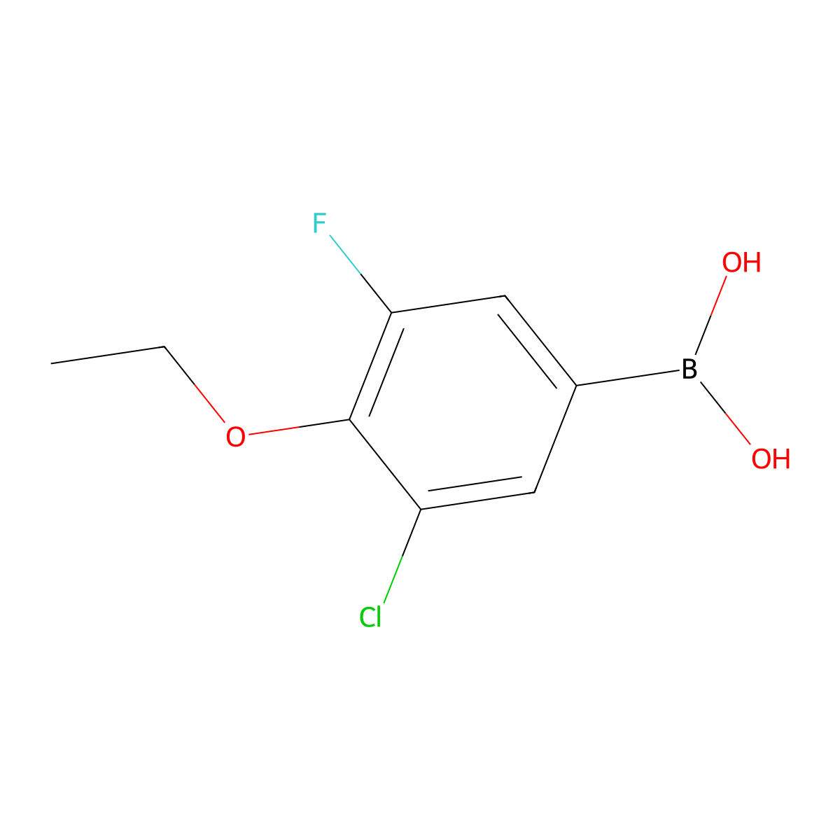 3-Chloro-4-ethoxy-5-fluorophenylboronic acid molecular structure, CAS 2096334-30-2