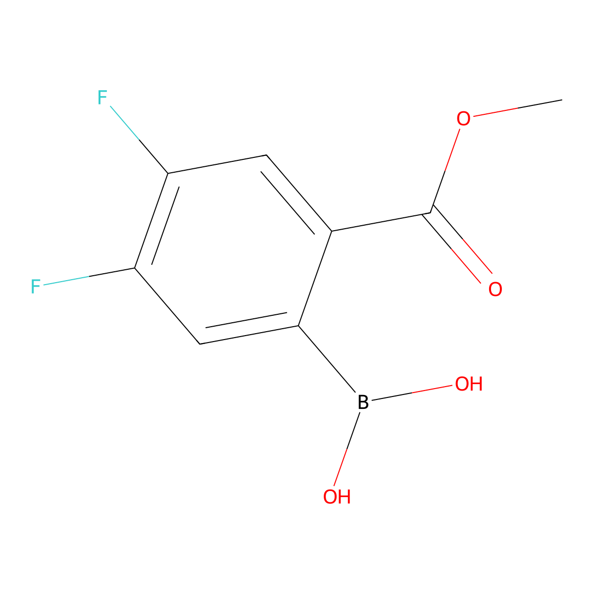 4,5-Difluoro-2-(methoxycarbonyl)phenylboronic acid molecular structure, CAS 2096334-34-6