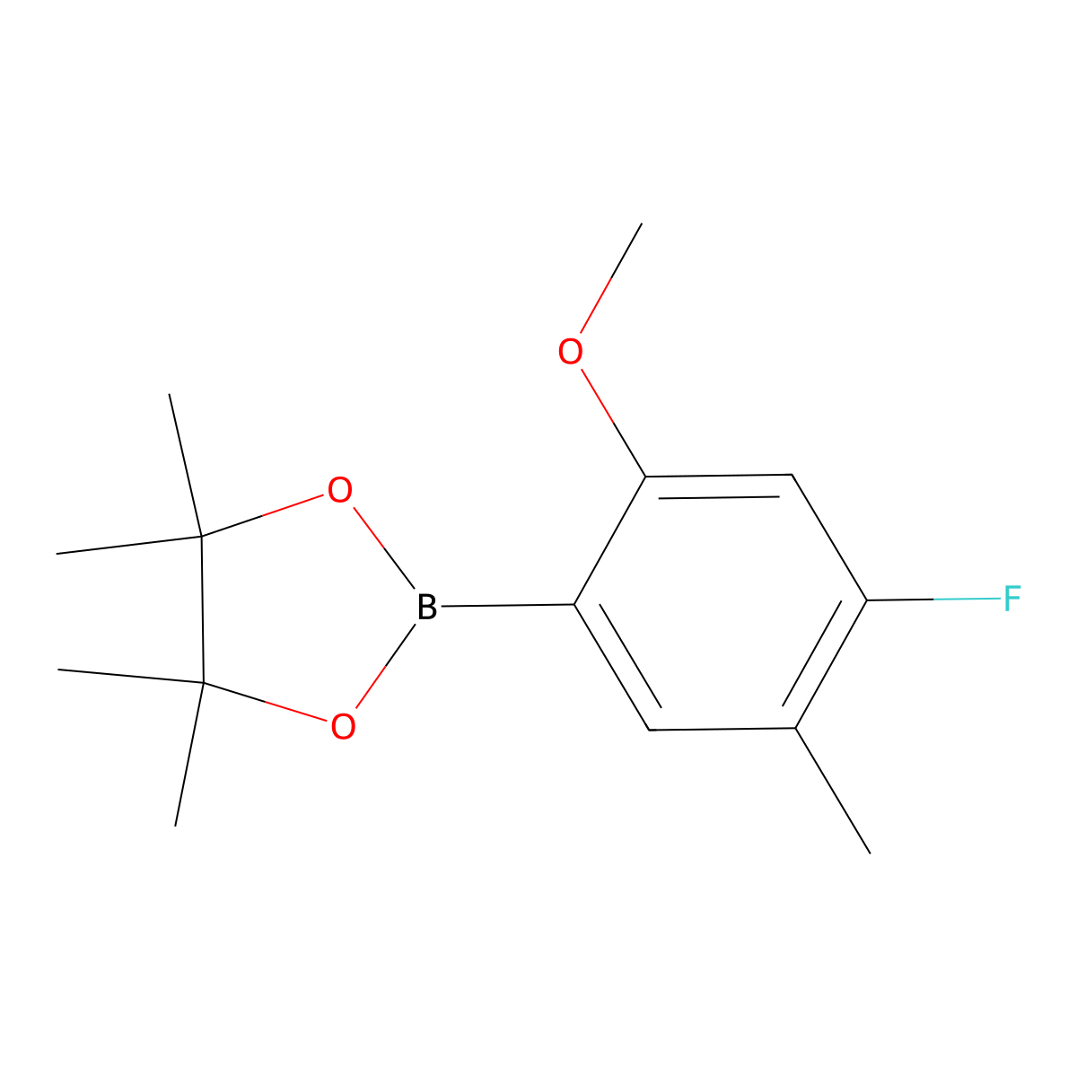 4-Fluoro-2-methoxy-5-methylphenylboronic acid, pinacol ester molecular structure, CAS 2096334-36-8