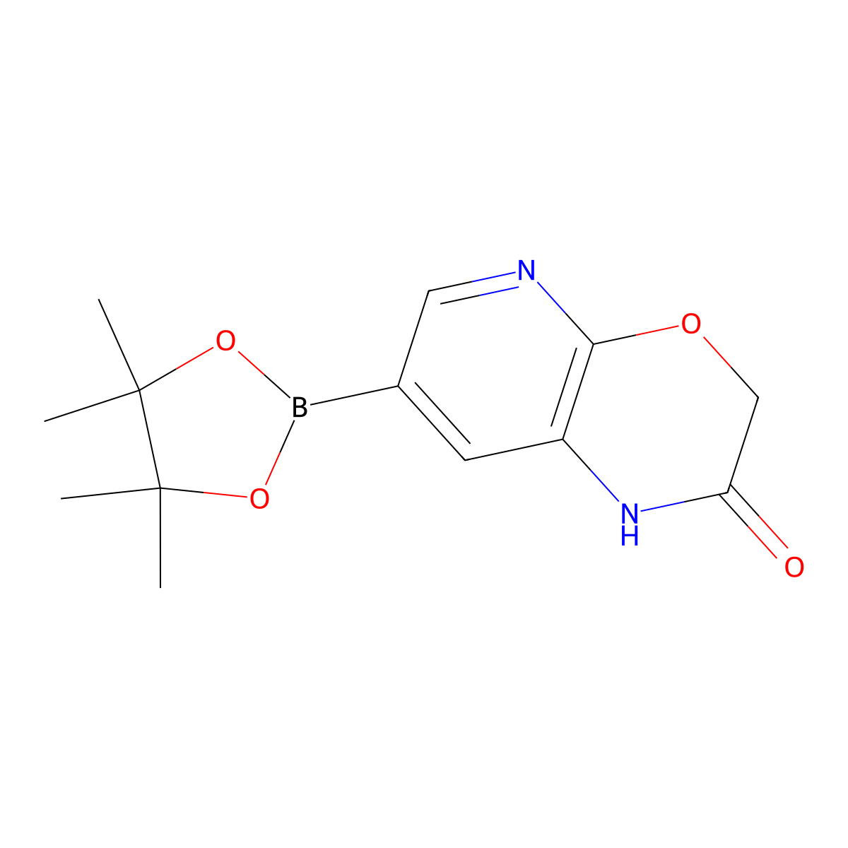 7-(4,4,5,5-tetramethyl-1,3,2-dioxaborolan-2-yl)-1H,2H,3H-pyrido[2,3-b][1,4]oxazin-2-one molecular structure, CAS 2096334-40-4