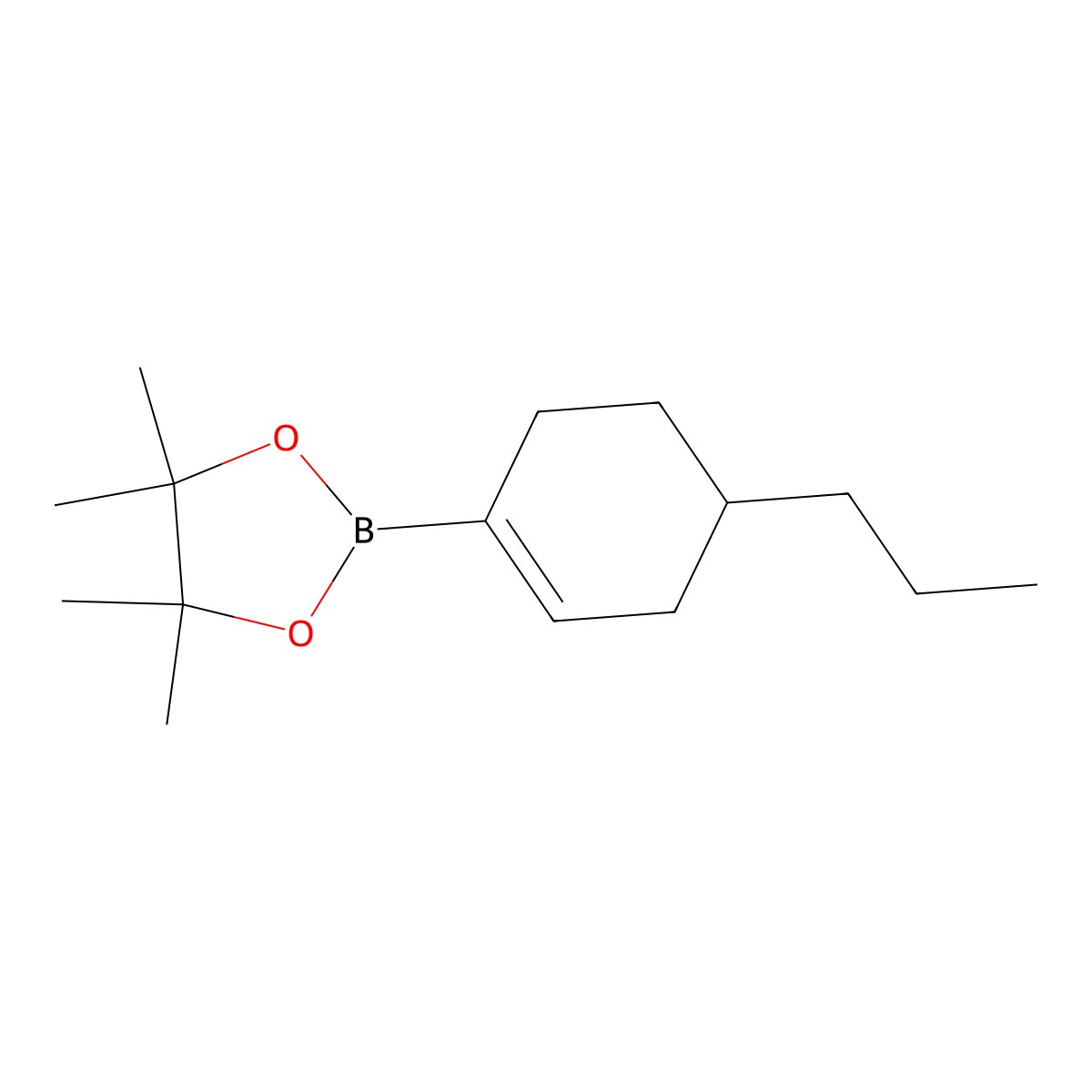 4-Propylcyclohex-1-enylboronic acid, pinacol ester molecular structure, CAS 2096334-45-9