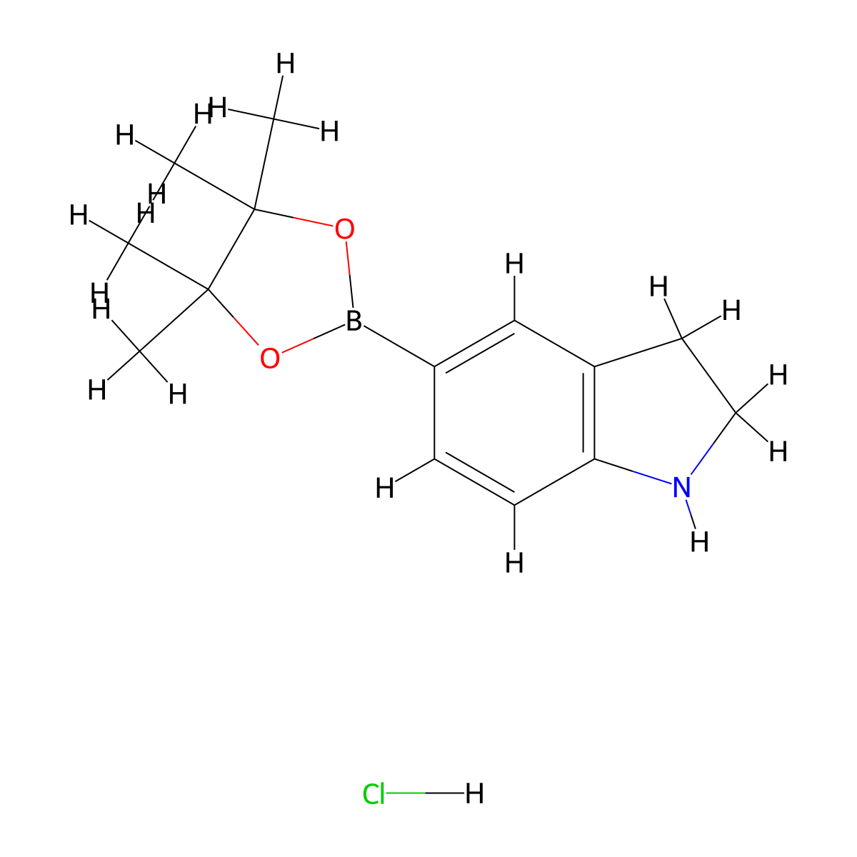 5-(4,4,5,5-Tetramethyl-1,3,2-dioxaborolan-2-yl)indoline hydrochloride molecular structure, CAS 2096334-46-0