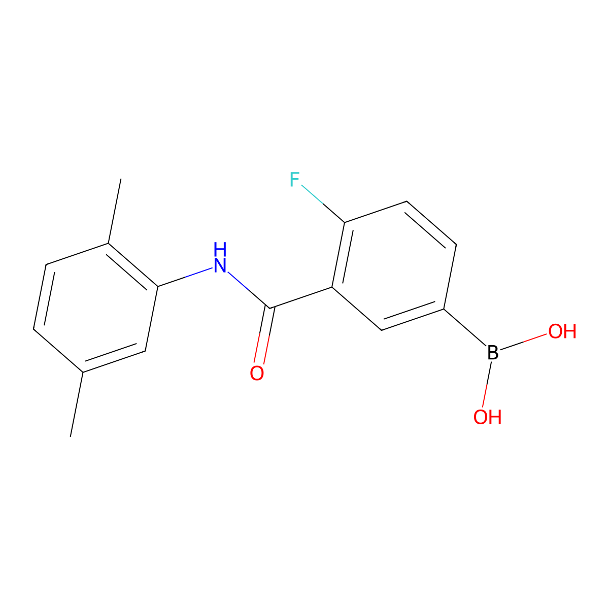 3-(2,5-Dimethylphenylcarbamoyl)-4-fluorobenzeneboronic acid molecular structure, CAS 2096334-75-5