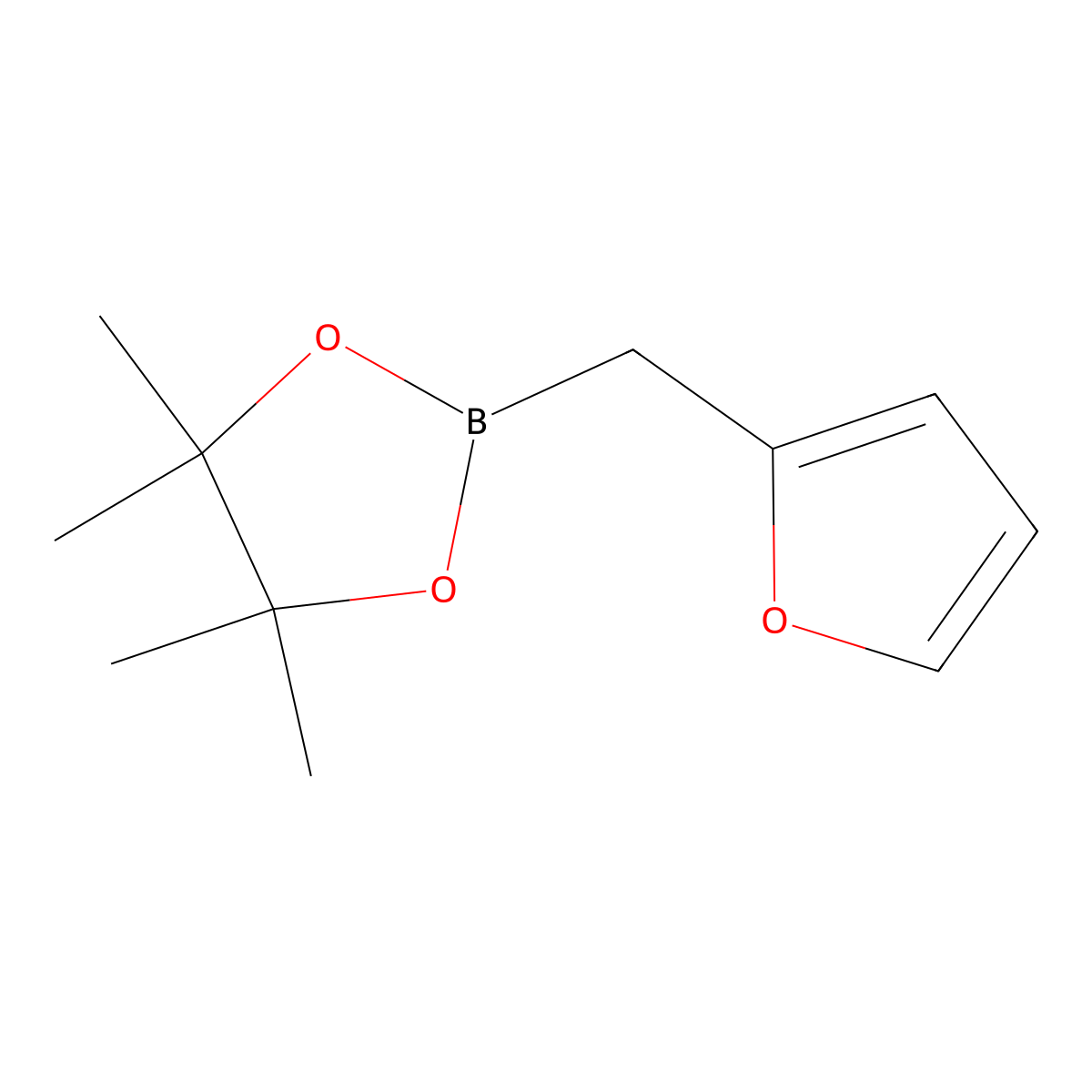 2-(Furan-2-ylmethyl)-4,4,5,5-tetramethyl-1,3,2-dioxaborolane molecular structure, CAS 2096334-96-0