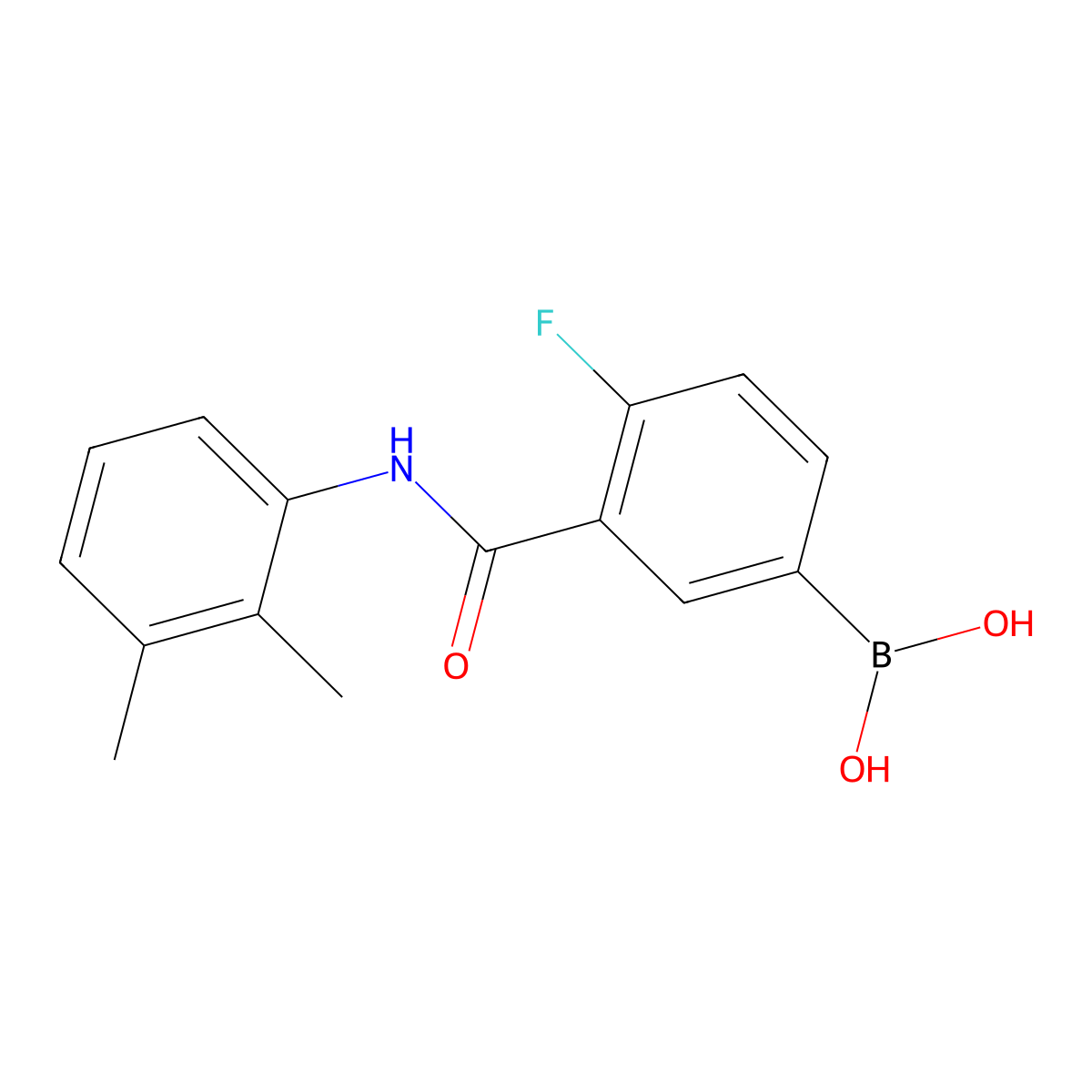3-(2,3-Dimethylphenylcarbamoyl)-4-fluorobenzeneboronic acid molecular structure, CAS 2096334-97-1
