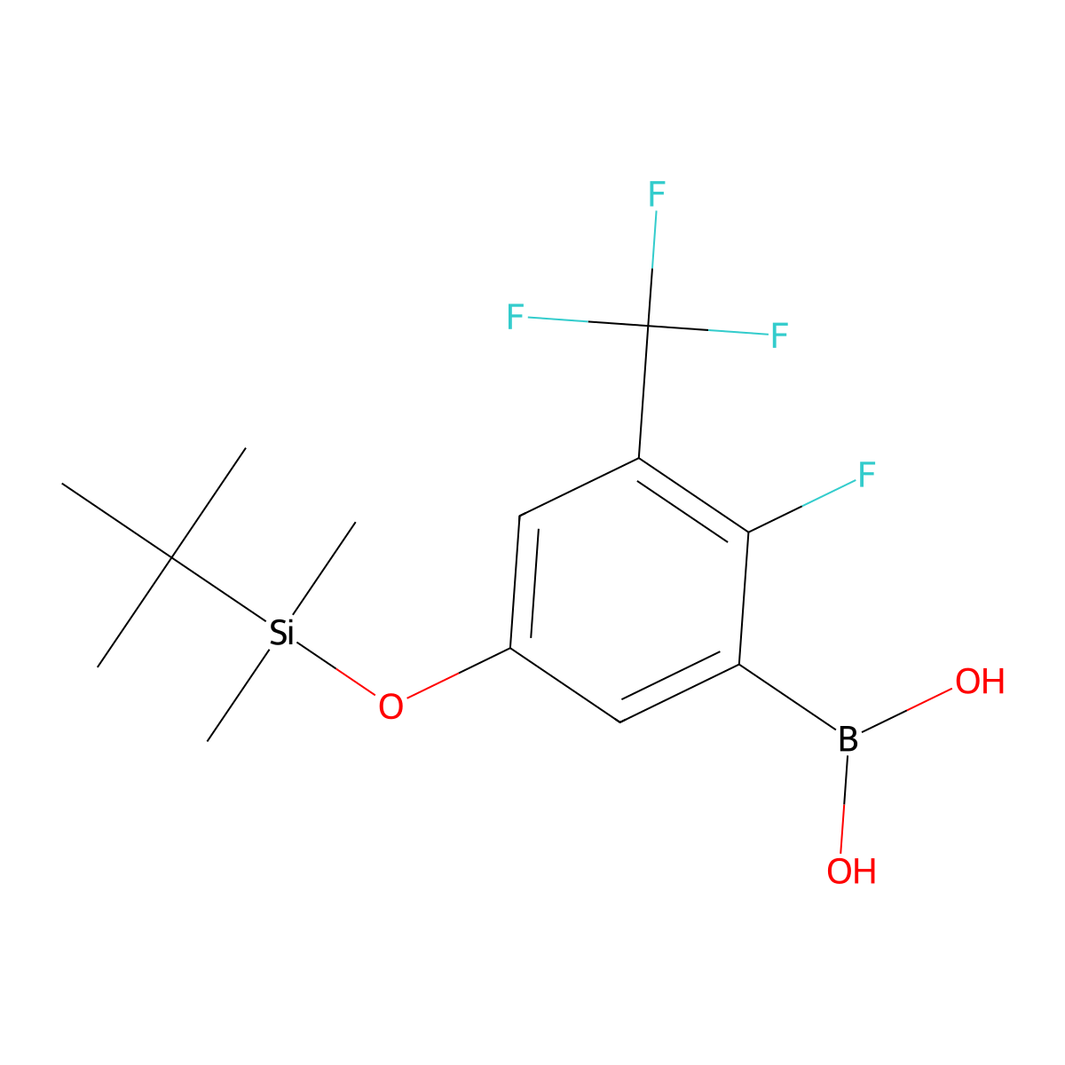 5-(t-Butyldimethylsilyloxy)-2-fluoro-3-(trifluoromethyl)phenylboronic acid molecular structure, CAS 2096335-06-5