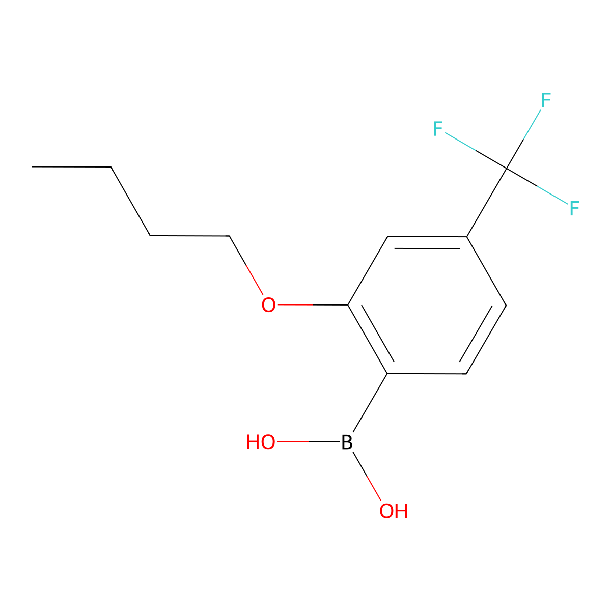 2-Butoxy-4-(trifluoromethyl)phenylboronic acid molecular structure, CAS 2096335-15-6