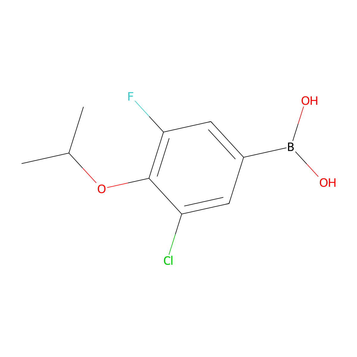 3-Chloro-5-fluoro-4-isopropoxyphenylboronic acid molecular structure, CAS 2096335-18-9