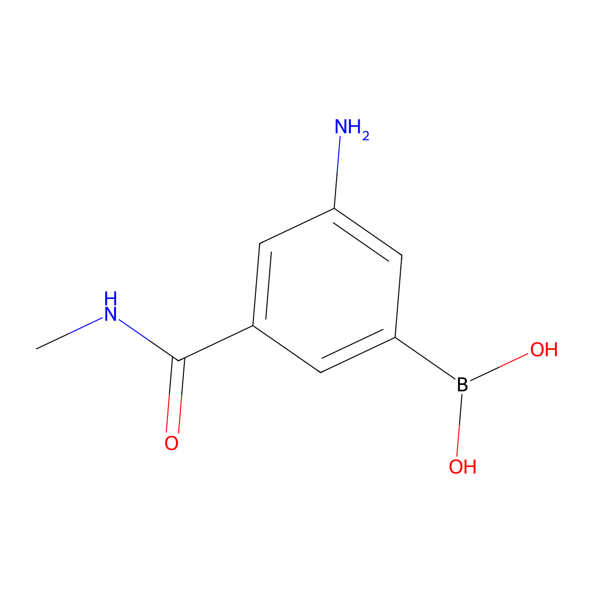 3-Amino-5-(methylcarbamoyl)phenylboronic acid molecular structure, CAS 2096335-54-3