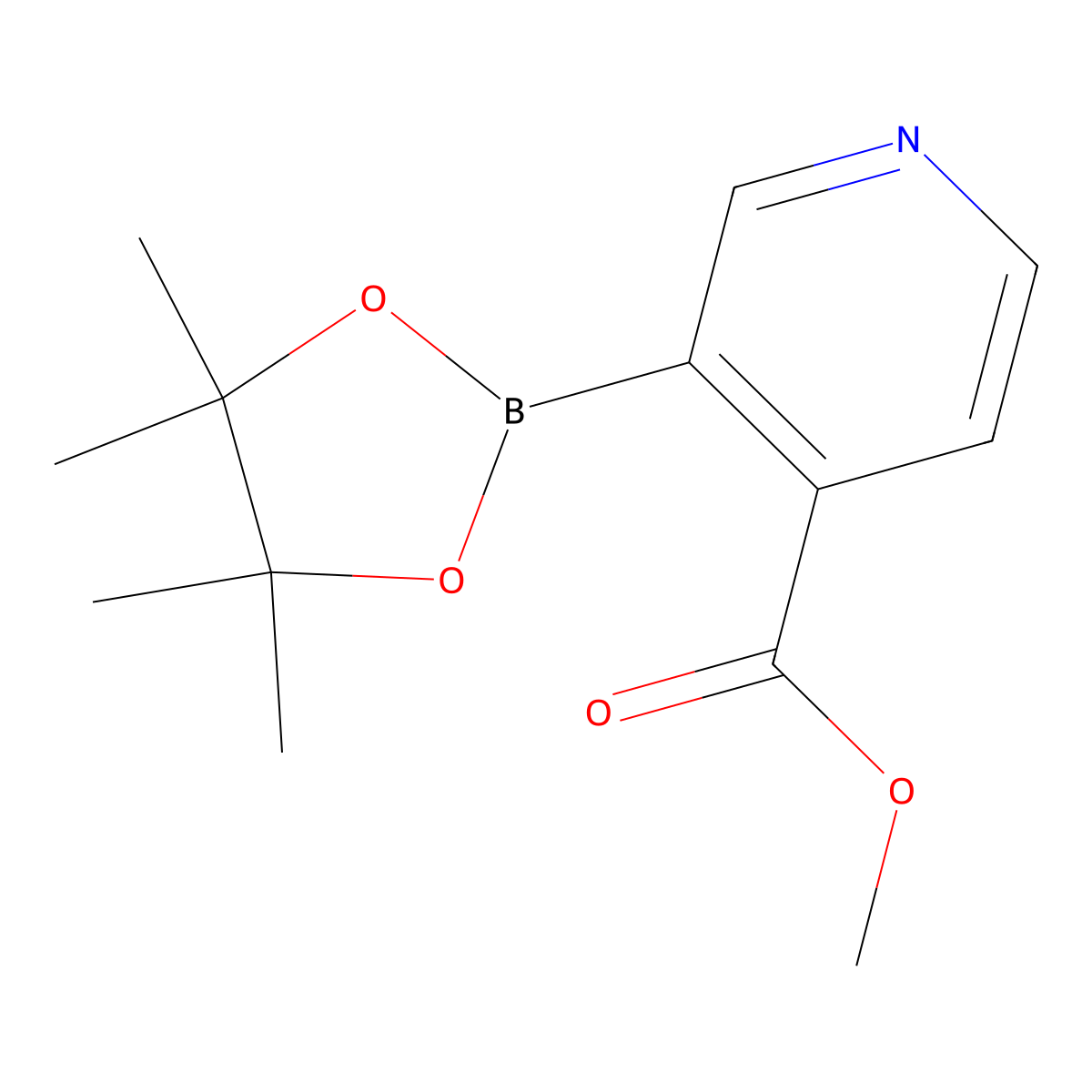Methyl 3-(4,4,5,5-tetramethyl-1,3,2-dioxaborolan-2-YL)isonicotinate molecular structure, CAS 2096335-55-4