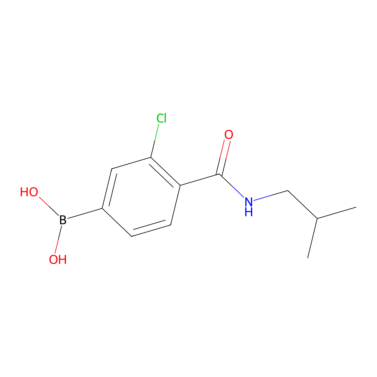 3-Chloro-4-(isobutylcarbamoyl)benzeneboronic acid molecular structure, CAS 2096335-60-1