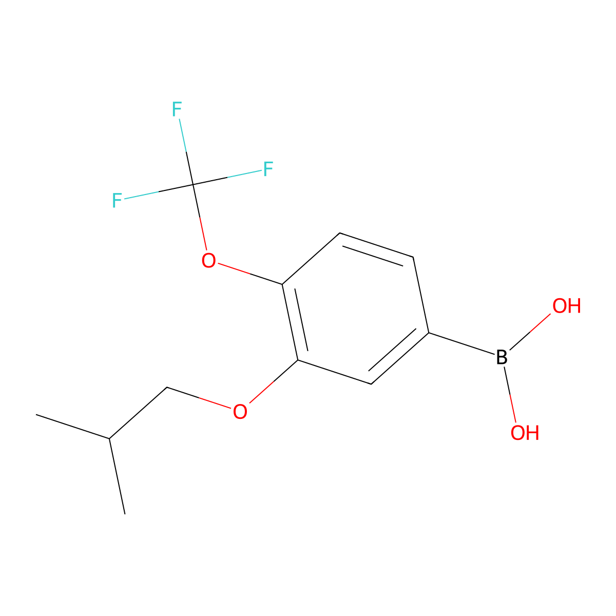 3-Isobutoxy-4-(trifluoromethoxy)phenylboronic acid molecular structure, CAS 2096335-68-9