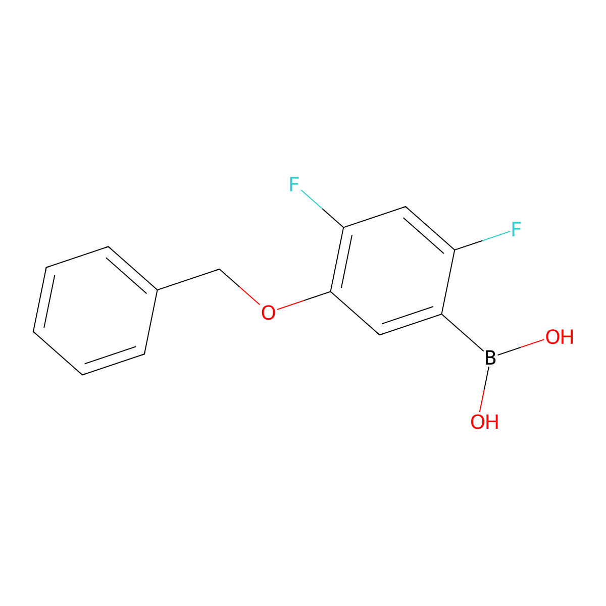 5-Benzyloxy-2,4-difluorophenylboronic acid molecular structure, CAS 2096335-69-0