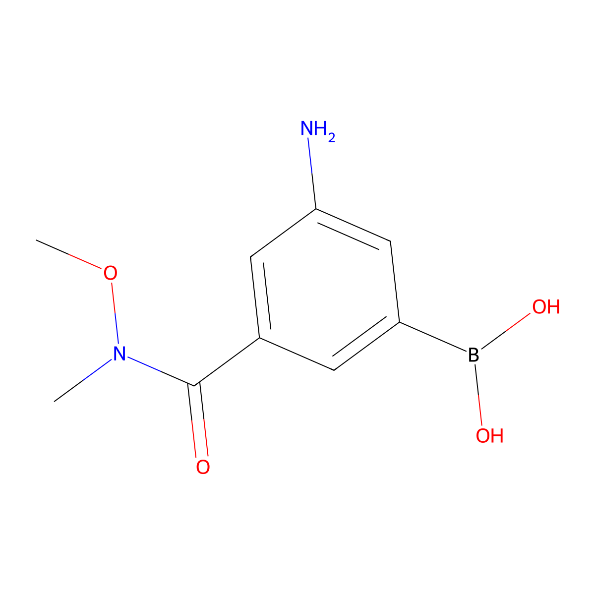 3-Amino-5-[methoxy(methyl)carbamoyl]phenylboronic acid molecular structure, CAS 2096335-72-5