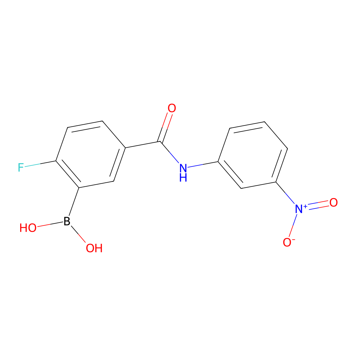 (2-Fluoro-5-((3-nitrophenyl)carbamoyl)phenyl)boronic acid molecular structure, CAS 2096335-74-7