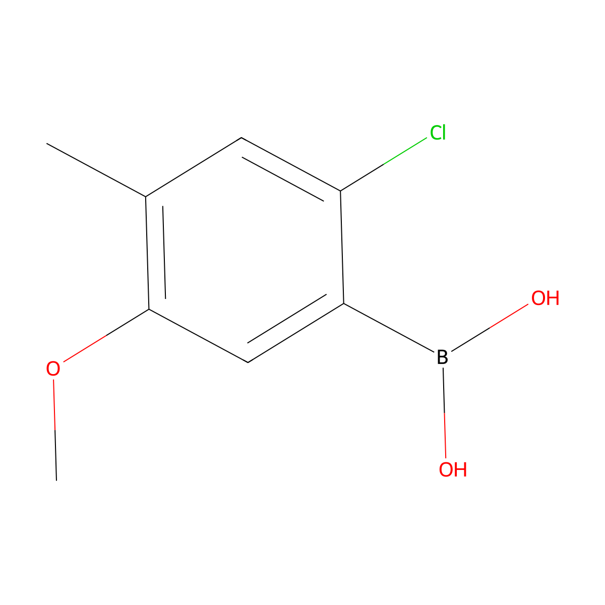 2-Chloro-5-methoxy-4-methylbenzeneboronic acid molecular structure, CAS 2096335-81-6