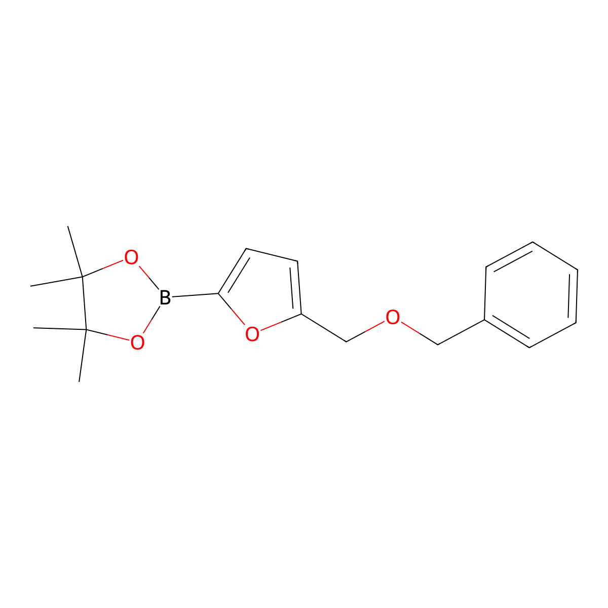 5-(Benzyloxymethyl)furan-2-boronic acid pinacol ester molecular structure, CAS 2096335-82-7