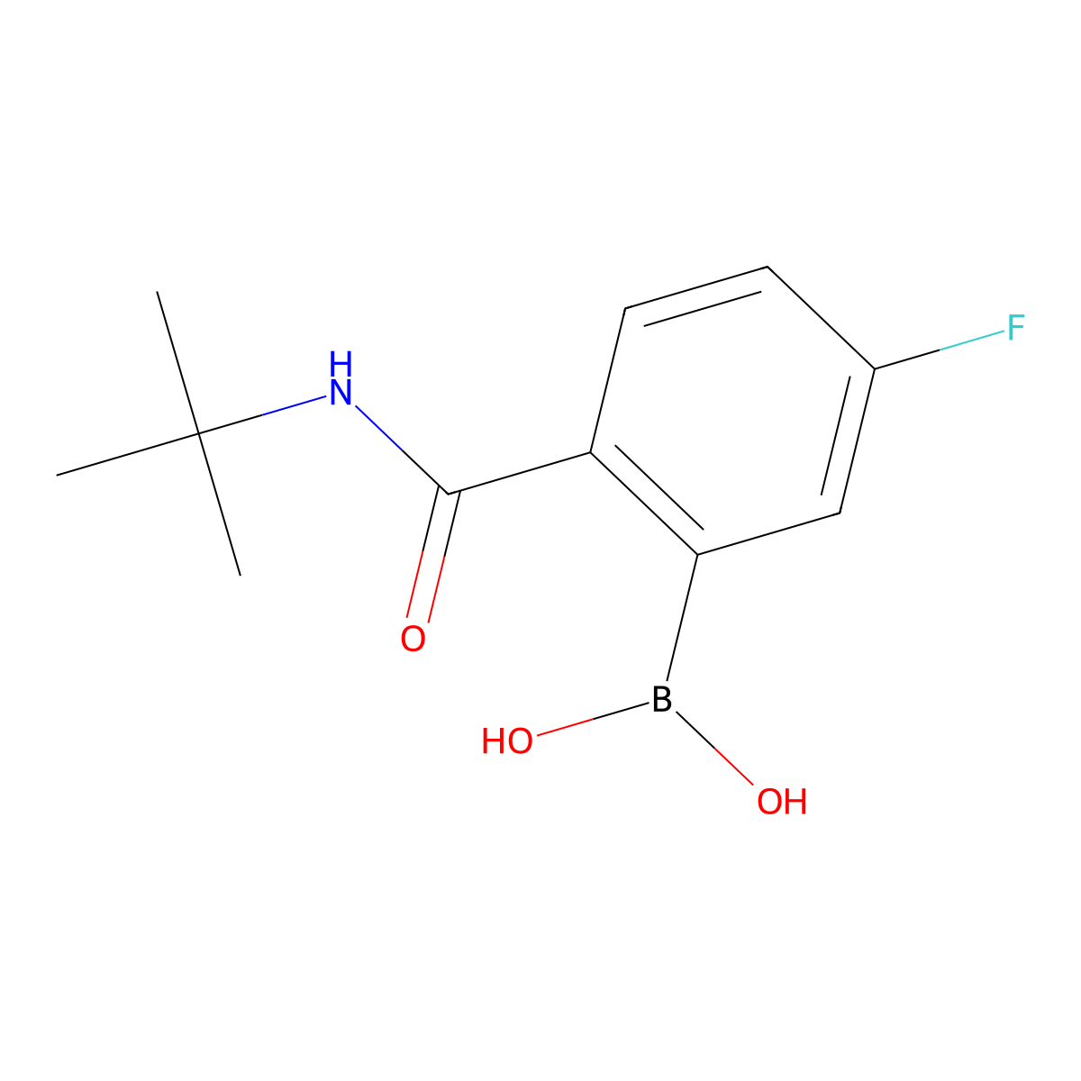 2-(t-Butylcarbamoyl)-5-fluorophenylboronic acid molecular structure, CAS 2096335-85-0
