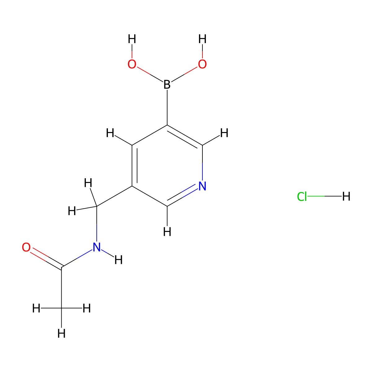 5-[(Acetylamino)methyl]pyridine-3-boronic acid hydrochloride molecular structure, CAS 2096335-90-7
