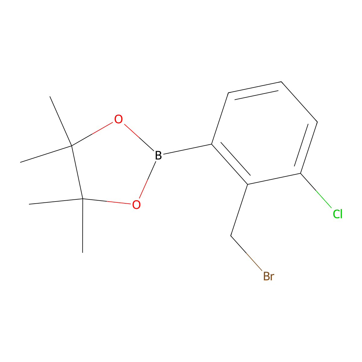 2-[2-(Bromomethyl)-3-chlorophenyl]-4,4,5,5-tetramethyl-1,3,2-dioxaborolane molecular structure, CAS 2096335-91-8