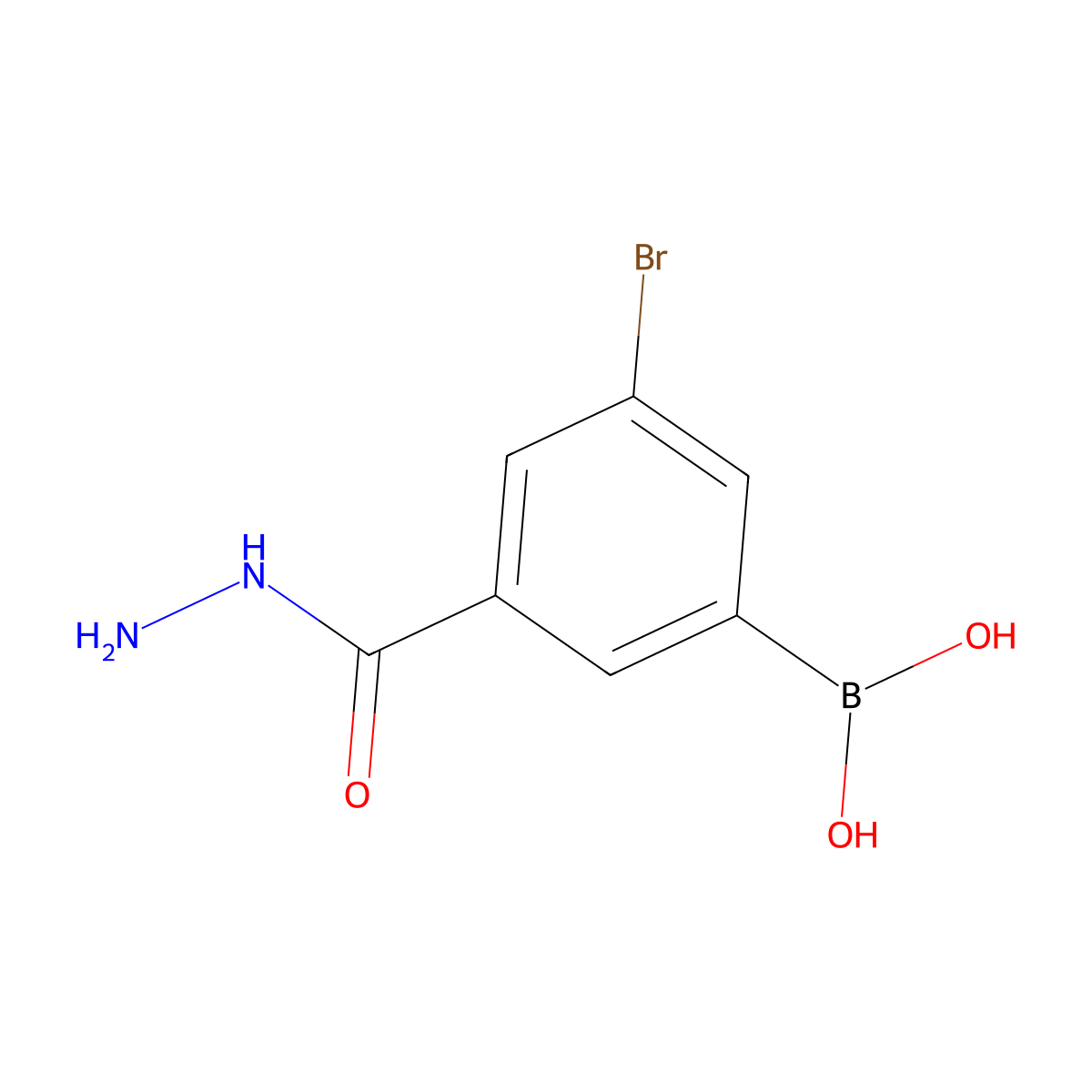 3-Bromo-5-(hydrazinecarbonyl)phenylboronic acid molecular structure, CAS 2096335-93-0