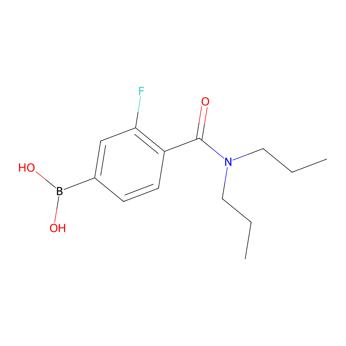 (4-(Dipropylcarbamoyl)-3-fluorophenyl)boronic acid molecular structure, CAS 2096335-97-4