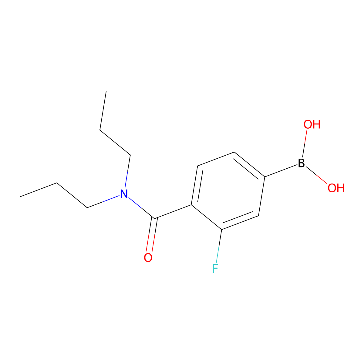 (4-(Dipropylcarbamoyl)-3-fluorophenyl)boronic acid molecular structure, CAS 2096335-97-4