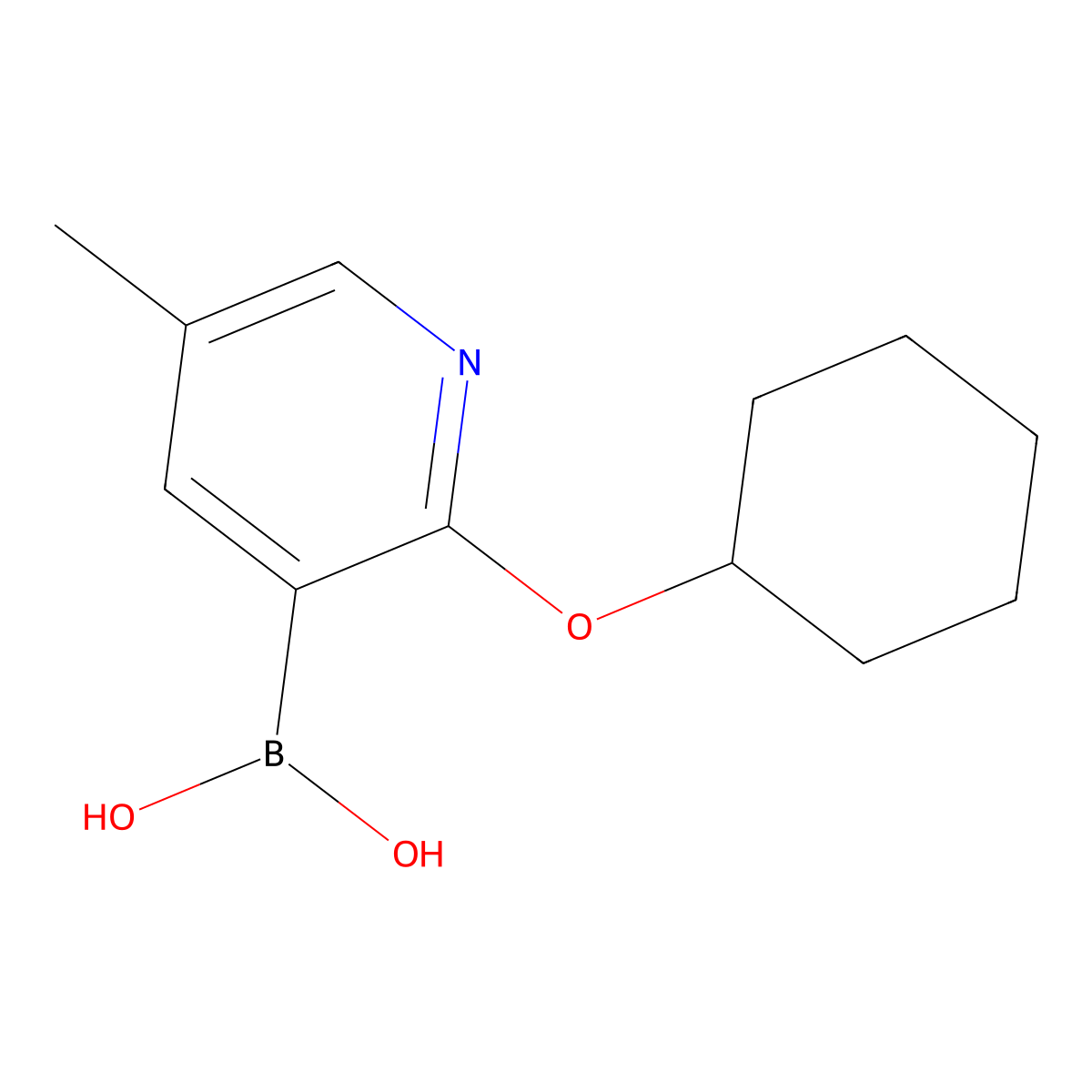 2-Cyclohexyloxy-5-methylpyridine-3-boronic acid molecular structure, CAS 2096336-01-3