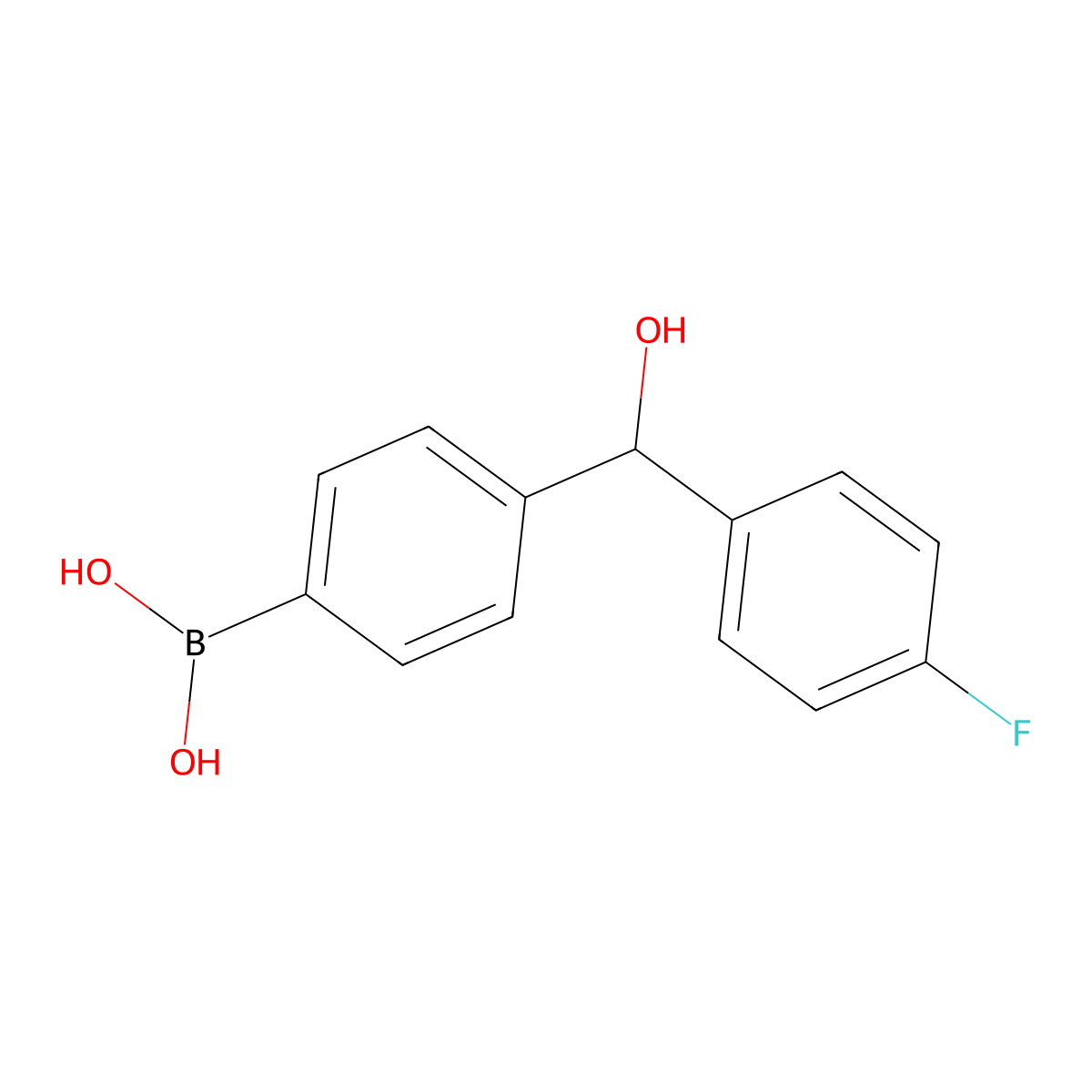 4-[(4-Fluorophenyl)(hydroxy)methyl]phenylboronic acid molecular structure, CAS 2096336-03-5