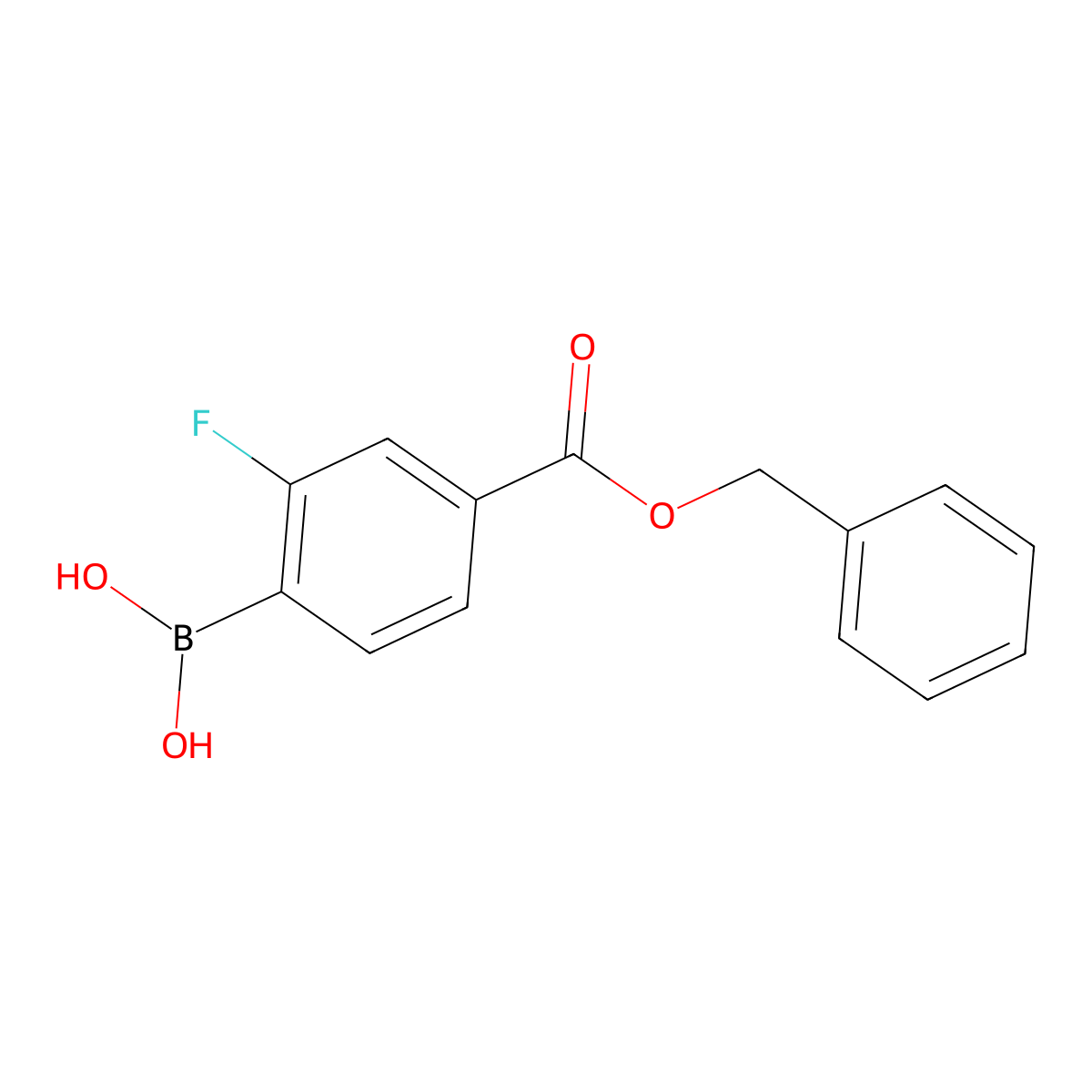 (4-((Benzyloxy)carbonyl)-2-fluorophenyl)boronic acid molecular structure, CAS 2096336-07-9