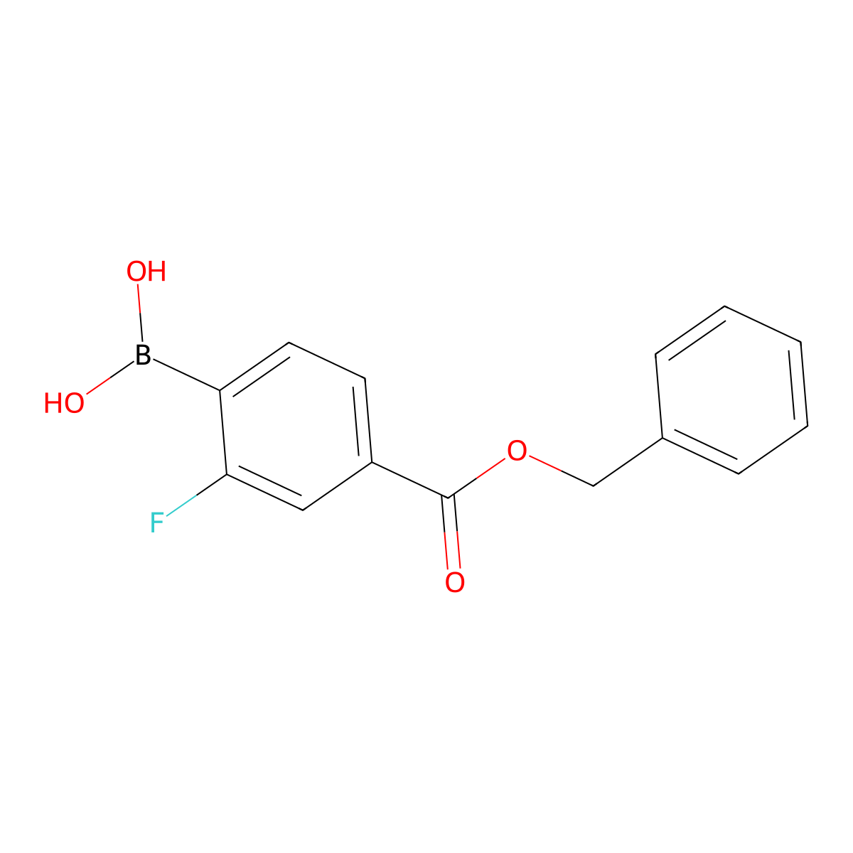 (4-((Benzyloxy)carbonyl)-2-fluorophenyl)boronic acid molecular structure, CAS 2096336-07-9