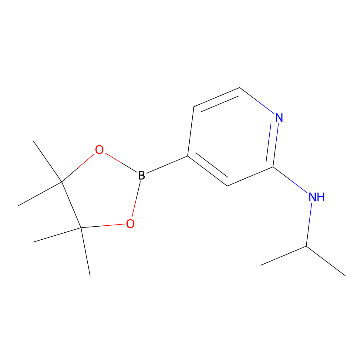 2-(Isopropylamino)pyridine-4-boronic acid pinacol ester molecular structure, CAS 2096336-19-3