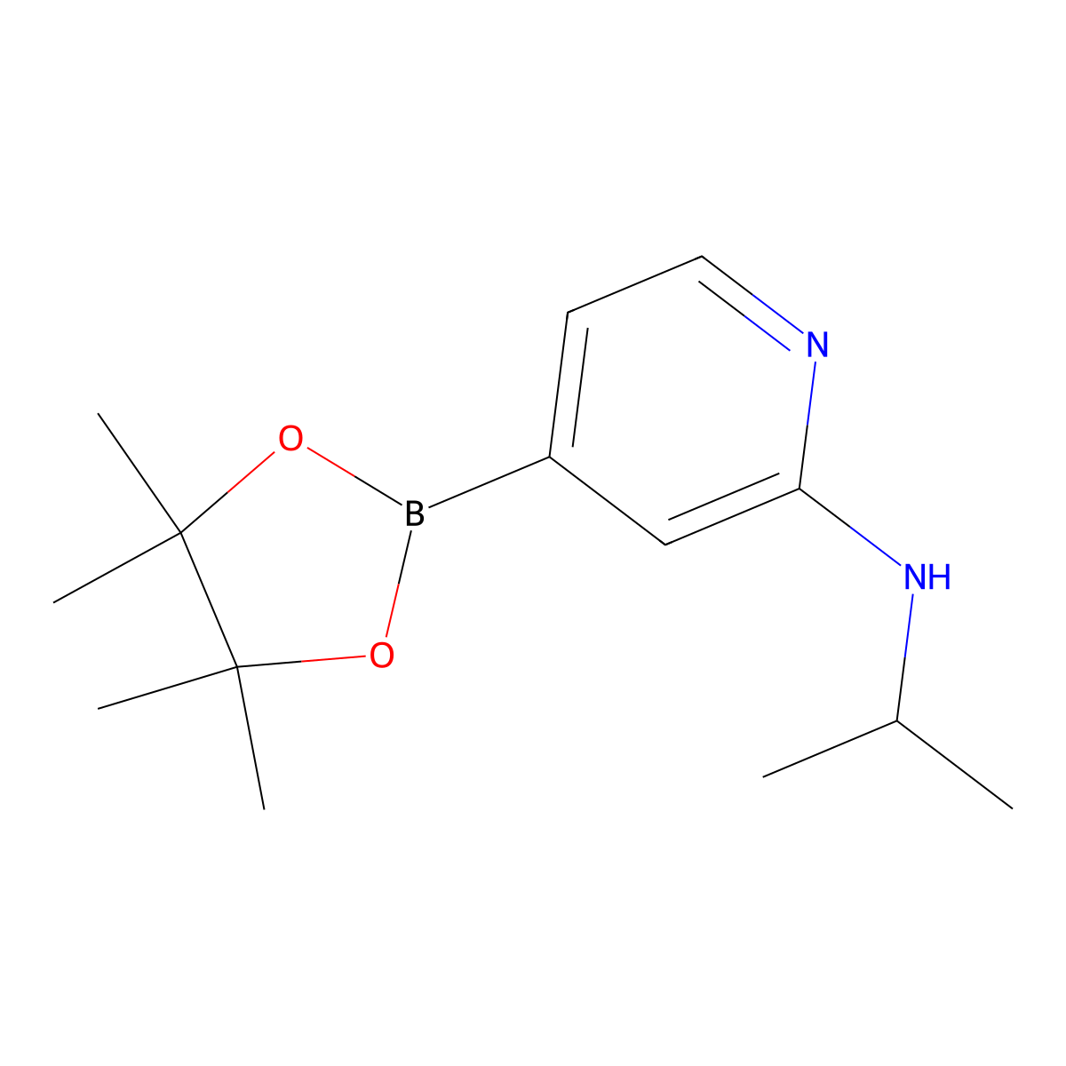2-(Isopropylamino)pyridine-4-boronic acid pinacol ester molecular structure, CAS 2096336-19-3
