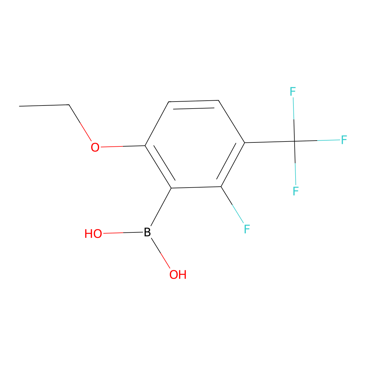 6-Ethoxy-2-fluoro-3-(trifluoromethyl)phenylboronic acid molecular structure, CAS 2096336-22-8