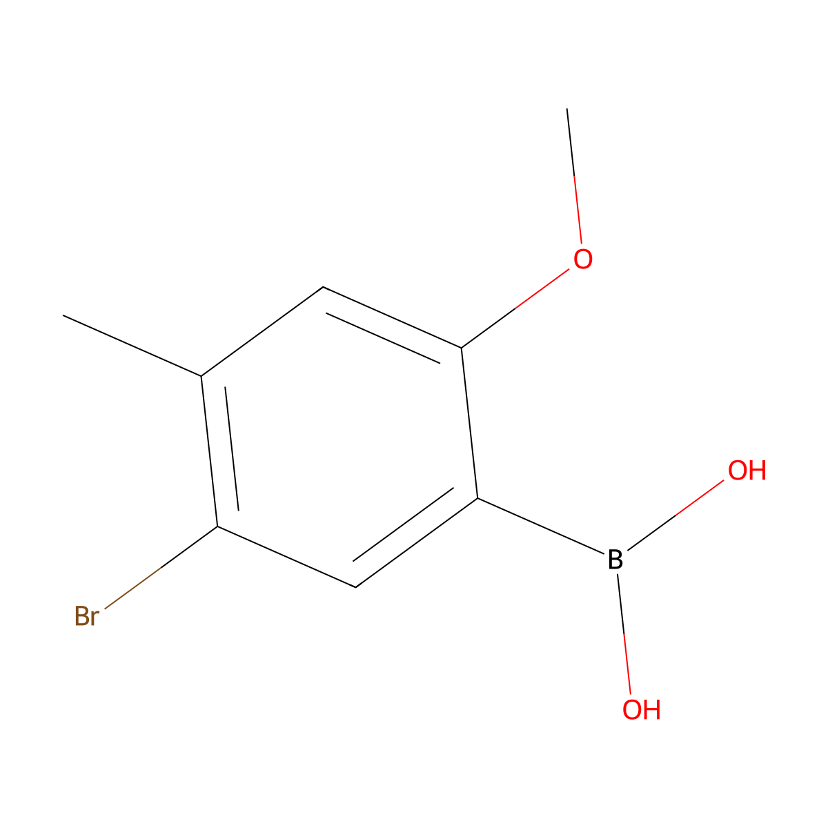 5-Bromo-2-methoxy-4-methylphenylboronic acid molecular structure, CAS 2096336-26-2