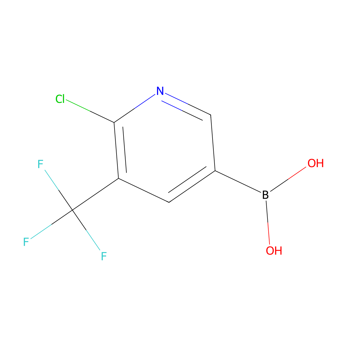[6-Chloro-5-(trifluoromethyl)pyridin-3-YL]boronic acid molecular structure, CAS 2096336-32-0