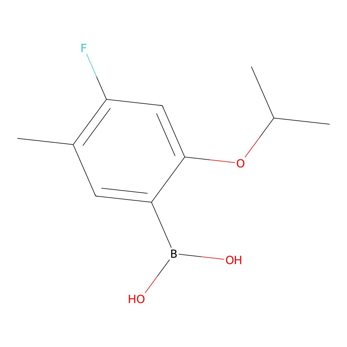 4-Fluoro-2-isopropoxy-5-methylphenylboronic acid molecular structure, CAS 2096336-36-4