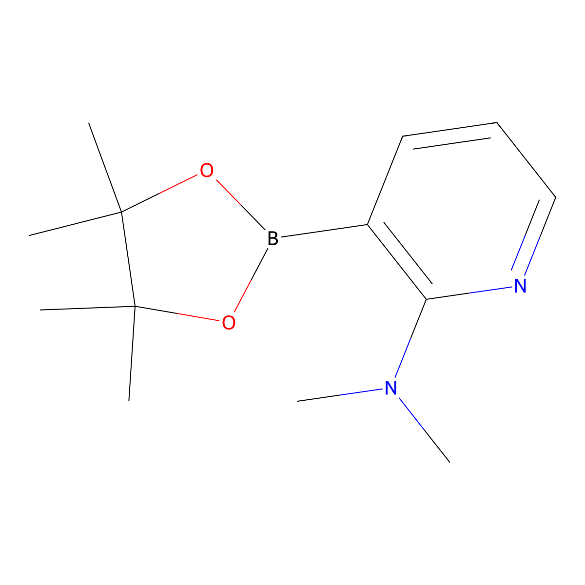 N,N-dimethyl-3-(4,4,5,5-tetramethyl-1,3,2-dioxaborolan-2-yl)-2-pyridinamine molecular structure, CAS 2096336-49-9