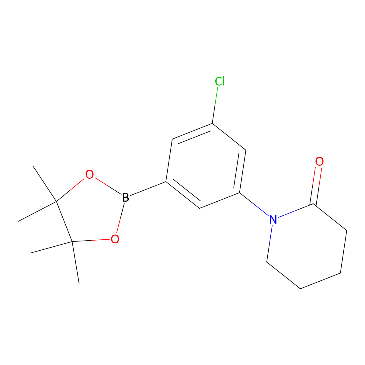3-Chloro-5-(2-piperidon-1-yl)phenylboronic acid, pinacol ester molecular structure, CAS 2096336-50-2
