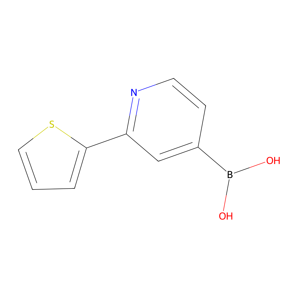 2-(Thiophen-2-yl)pyridine-4-boronic acid molecular structure, CAS 2096336-59-1