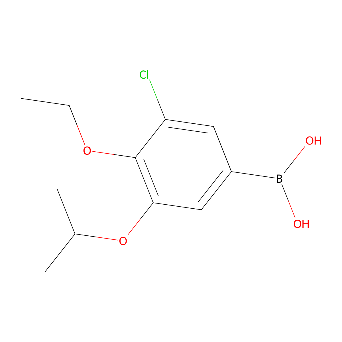 3-Chloro-4-ethoxy-5-isopropoxyphenylboronic acid molecular structure, CAS 2096336-82-0