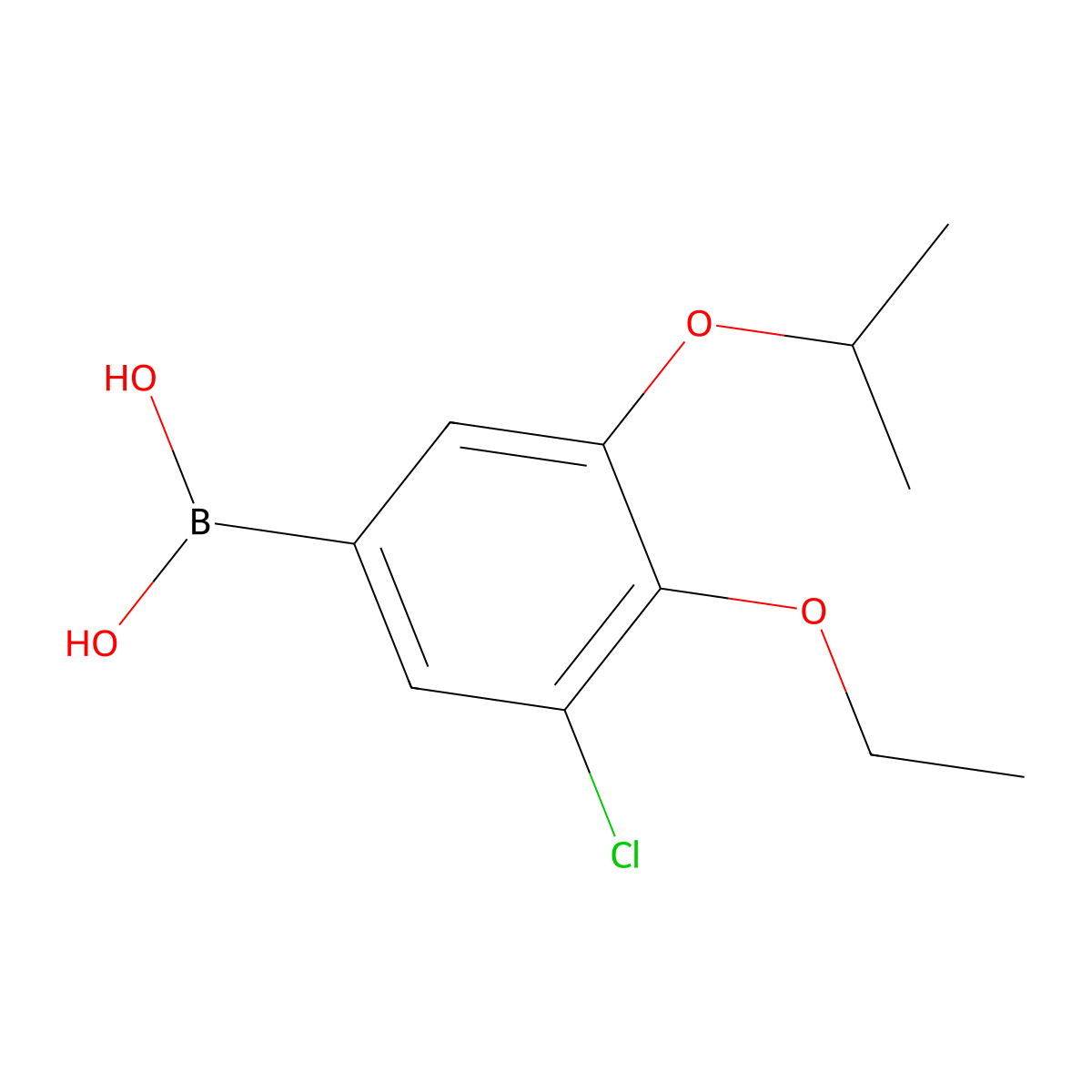 3-Chloro-4-ethoxy-5-isopropoxyphenylboronic acid molecular structure, CAS 2096336-82-0