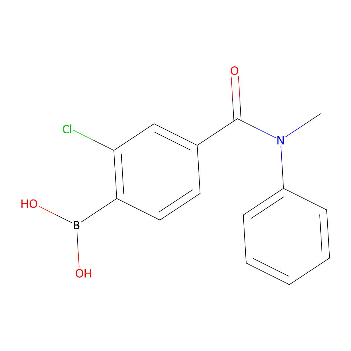 (2-Chloro-4-(methyl(phenyl)carbamoyl)phenyl)boronic acid molecular structure, CAS 2096336-96-6