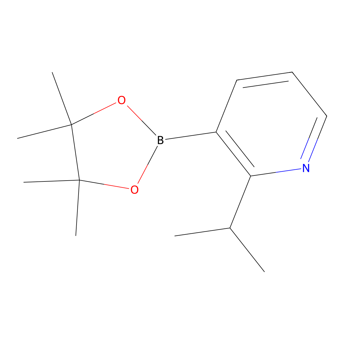 2-Isopropylpyridine-3-boronic acid pinacol ester molecular structure, CAS 2096337-14-1