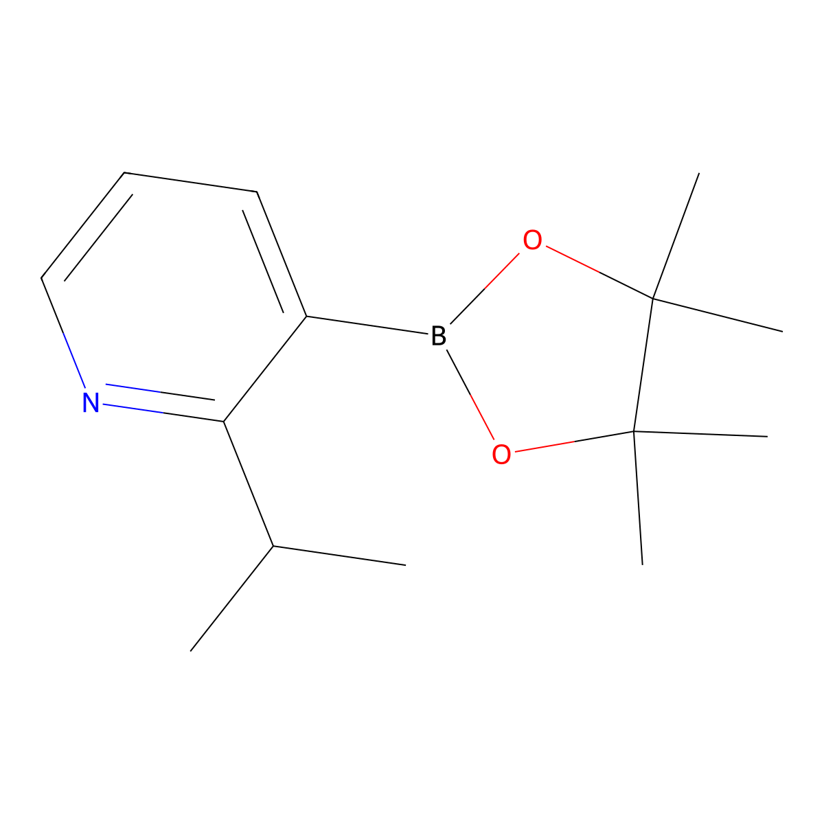 2-Isopropylpyridine-3-boronic acid pinacol ester molecular structure, CAS 2096337-14-1