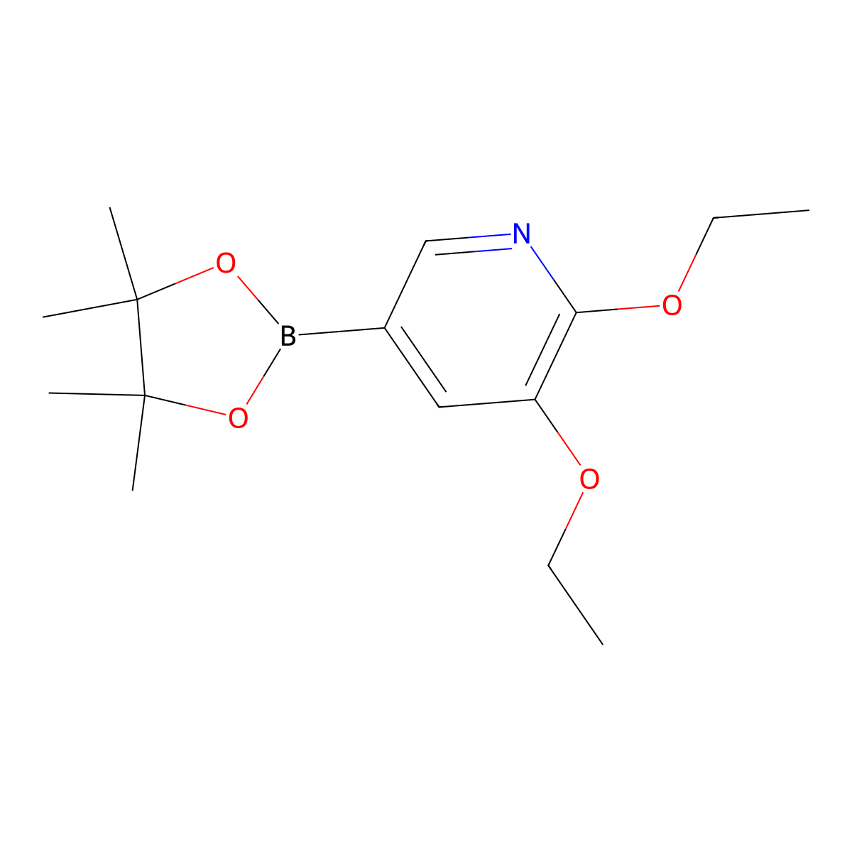 2,3-Diethoxy-5-(4,4,5,5-tetramethyl-1,3,2-dioxaborolan-2-yl)pyridine molecular structure, CAS 2096337-17-4