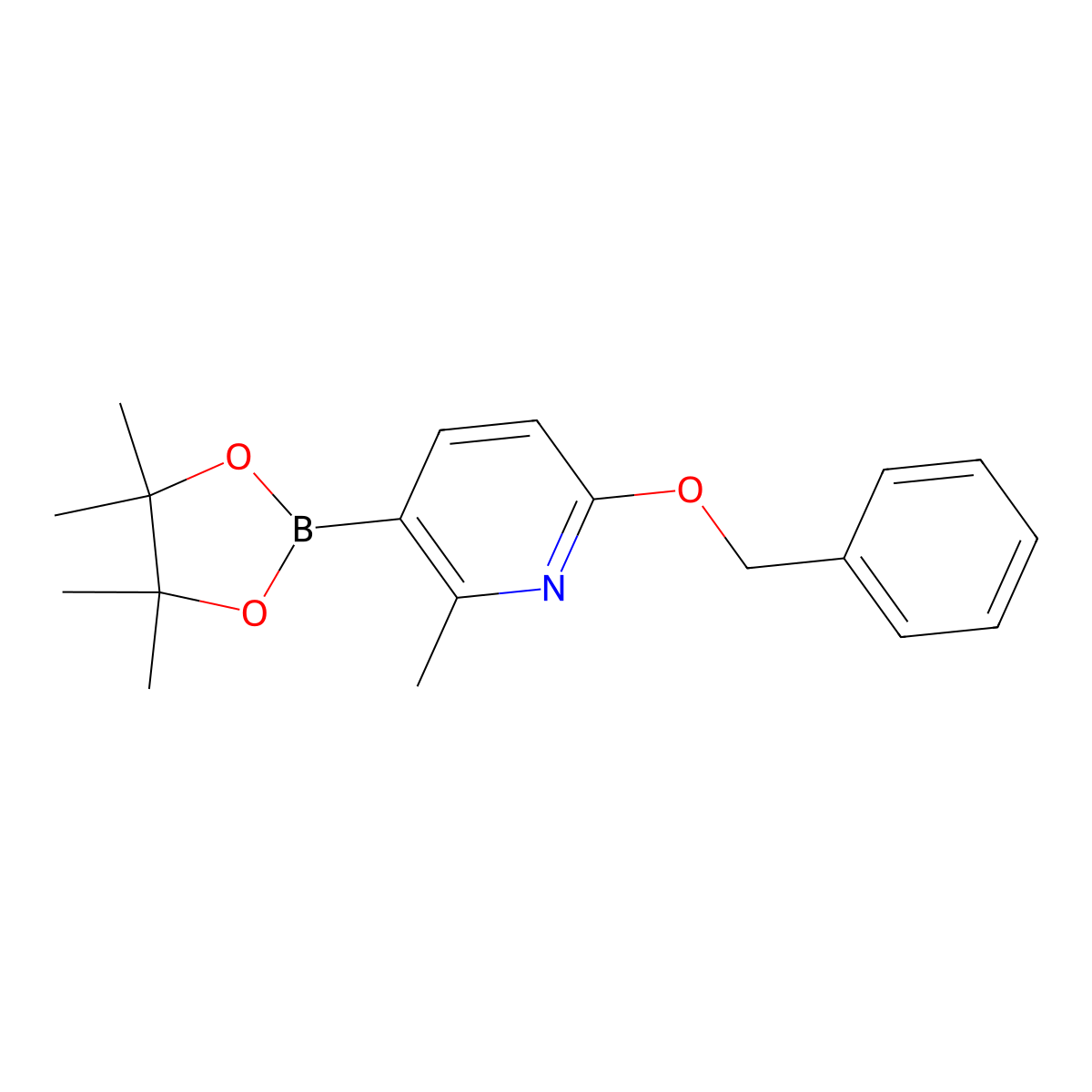 6-(Benzyloxy)-2-methyl-3-(4,4,5,5-tetramethyl-1,3,2-dioxaborolan-2-YL)pyridine molecular structure, CAS 2096337-41-4