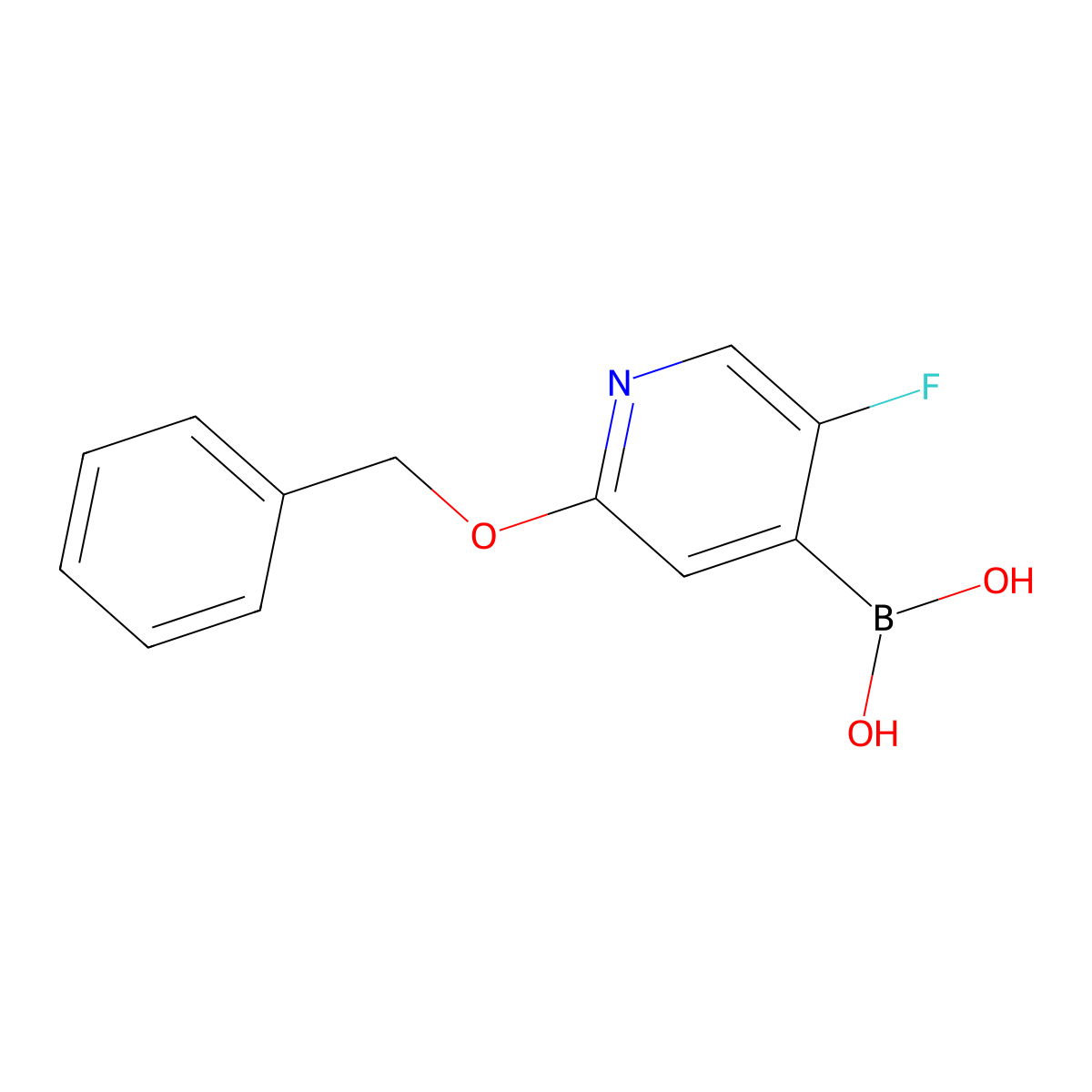 2-Benzyloxy-5-fluoropyridine-4-boronic acid molecular structure, CAS 2096337-46-9