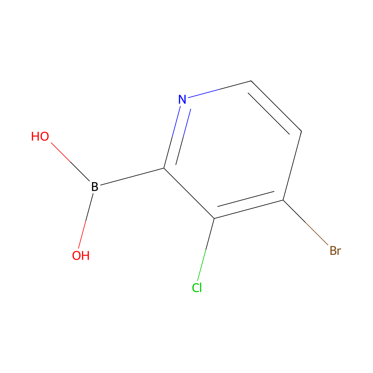 4-Bromo-3-chloropyridine-2-boronic acid molecular structure, CAS 2096337-54-9