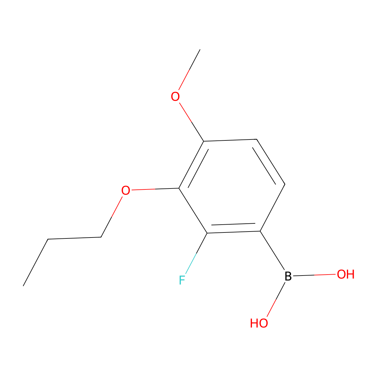 2-Fluoro-4-methoxy-3-propoxyphenylboronic acid molecular structure, CAS 2096337-55-0
